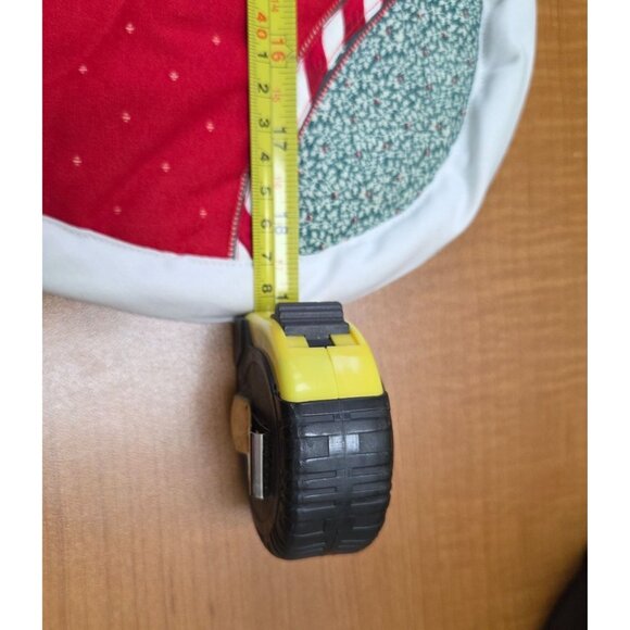 Quilted Red Christmas Stocking With Teddy Bear & Candy Cane Applique - 20" Long - Picture 5 of 5